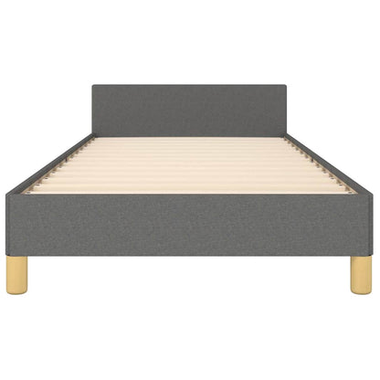 Bed Frame without Mattress Dark Grey 90x190cm Single Fabric