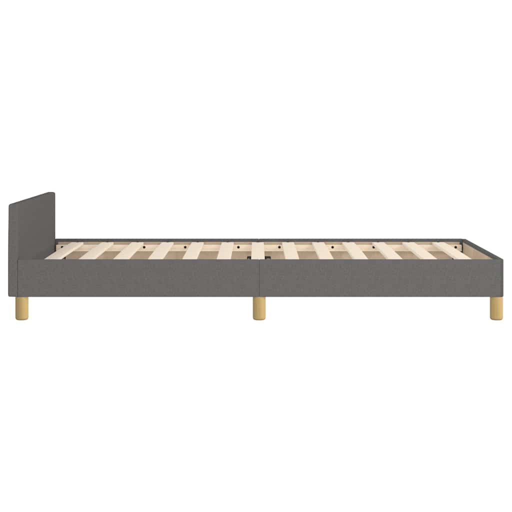 Bed Frame without Mattress Dark Grey 90x190cm Single Fabric