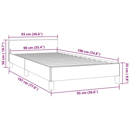 Bed Frame without Mattress Black 90x190cm Single Fabric