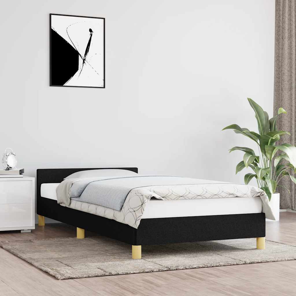Bed Frame without Mattress Black 90x190cm Single Fabric