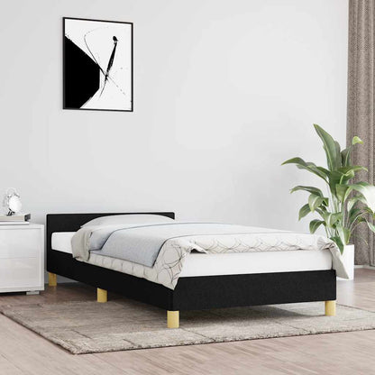 Bed Frame without Mattress Black 90x190cm Single Fabric