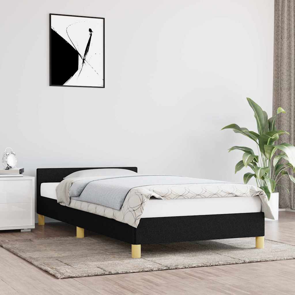 Bed Frame without Mattress Black 90x190cm Single Fabric