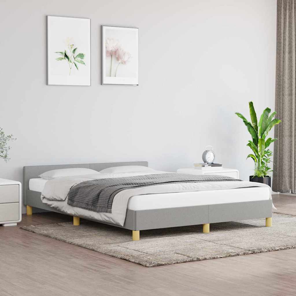 Bed Frame without Mattress Light Grey 180x200 cm Fabric