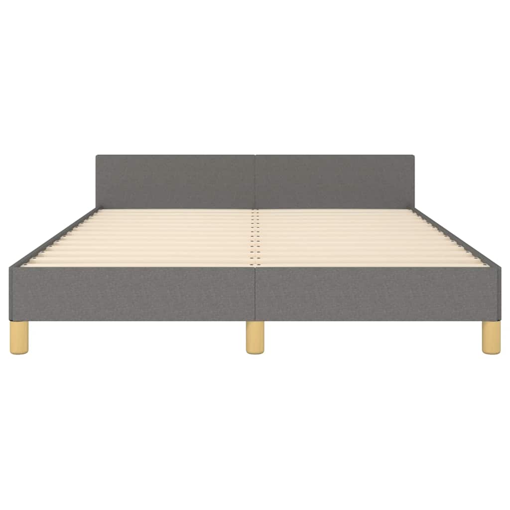 Bed Frame without Mattress Dark Grey 180x200cm Super King Fabric