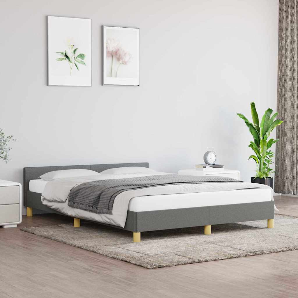 Bed Frame without Mattress Dark Grey 180x200 cm Fabric