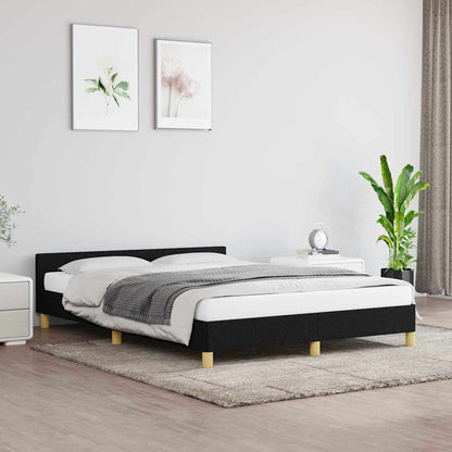 Bed Frame without Mattress Black 180x200cm Super King Fabric