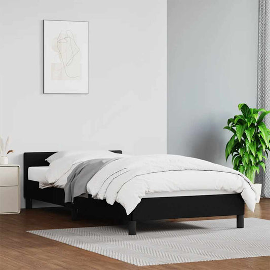 Bed Frame without Mattress Black 90x190cm Single Faux Leather