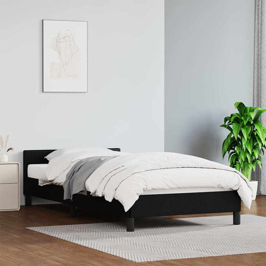 Bed Frame without Mattress Black 90x190cm Single Faux Leather