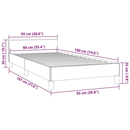 Bed Frame without Mattress White 90x190cm Single Faux Leather