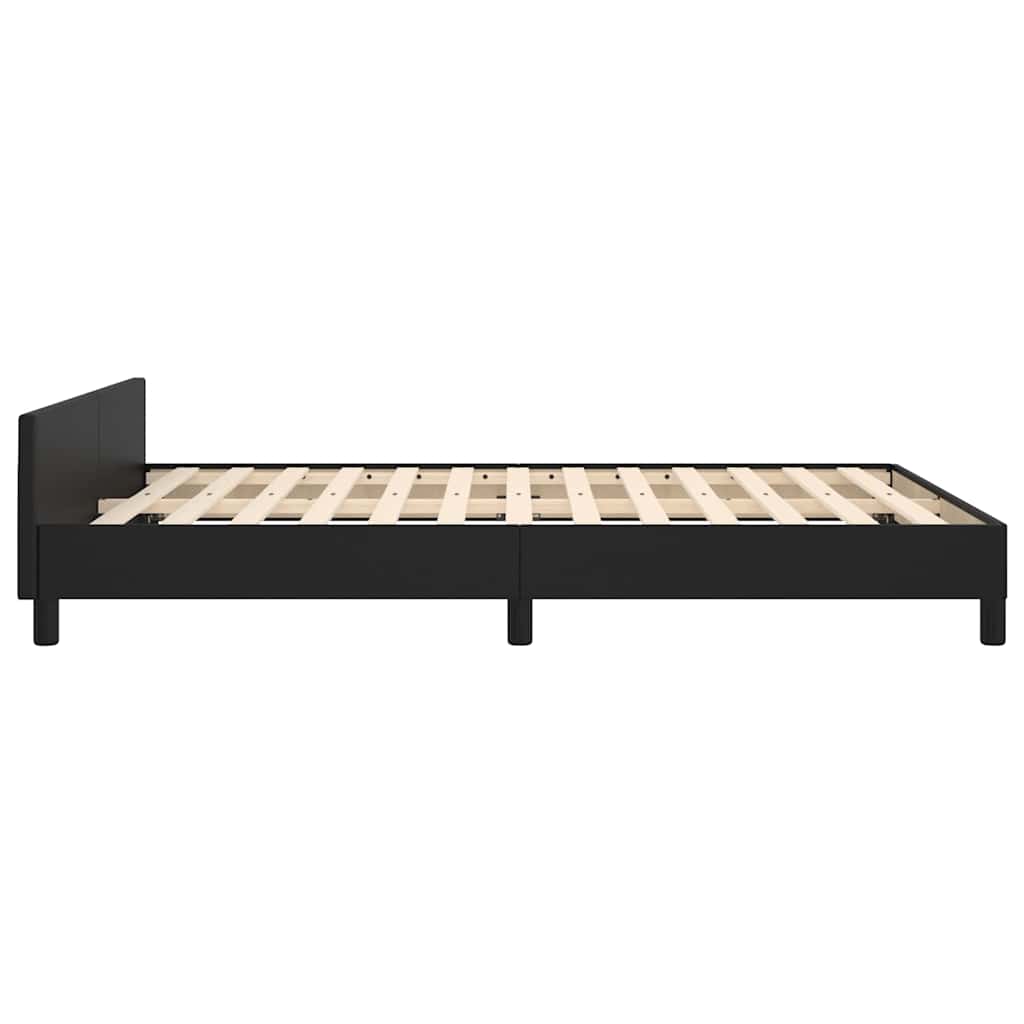 Bed Frame without Mattress Black 135x190cm Double Faux Leather