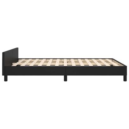 Bed Frame without Mattress Black 135x190cm Double Faux Leather