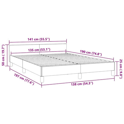 Bed Frame without Mattress Black 135x190cm Double Faux Leather