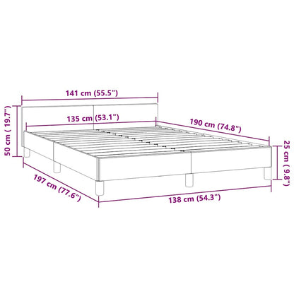 Bed Frame without Mattress Black 135x190cm Double Faux Leather