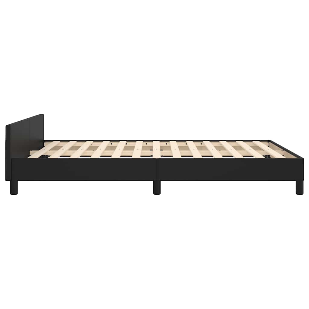 Bed Frame without Mattress Black 180x200cm Super King Faux Leather