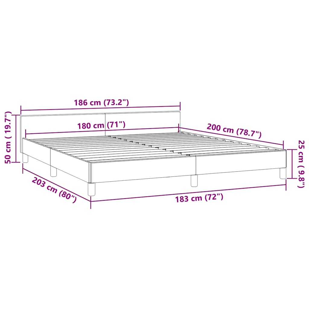 Bed Frame without Mattress Black 180x200cm Super King Faux Leather