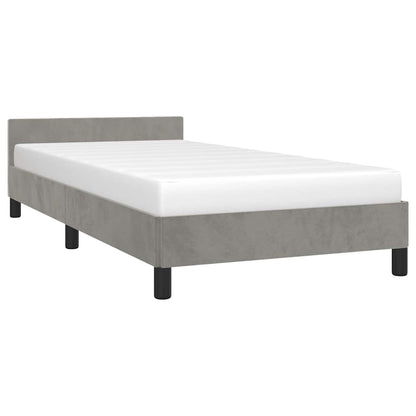 Bed Frame without Mattress Light Grey 90x190cm Single Velvet