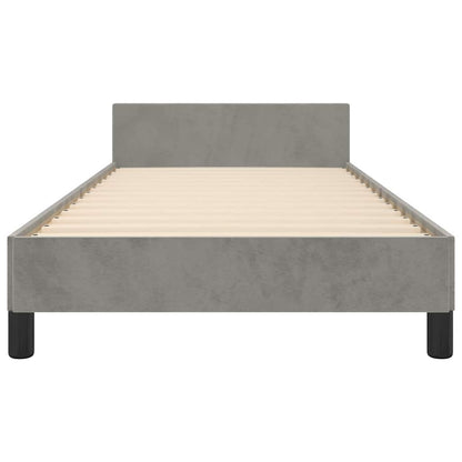 Bed Frame without Mattress Light Grey 90x190cm Single Velvet