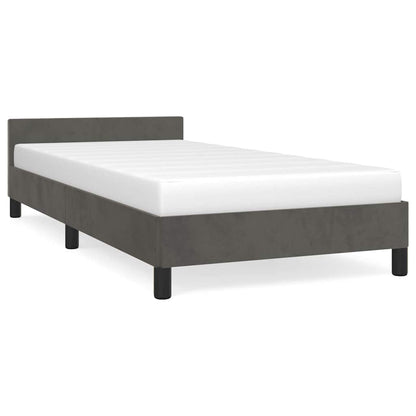 Bed Frame without Mattress Dark Grey 90x190cm Single Velvet
