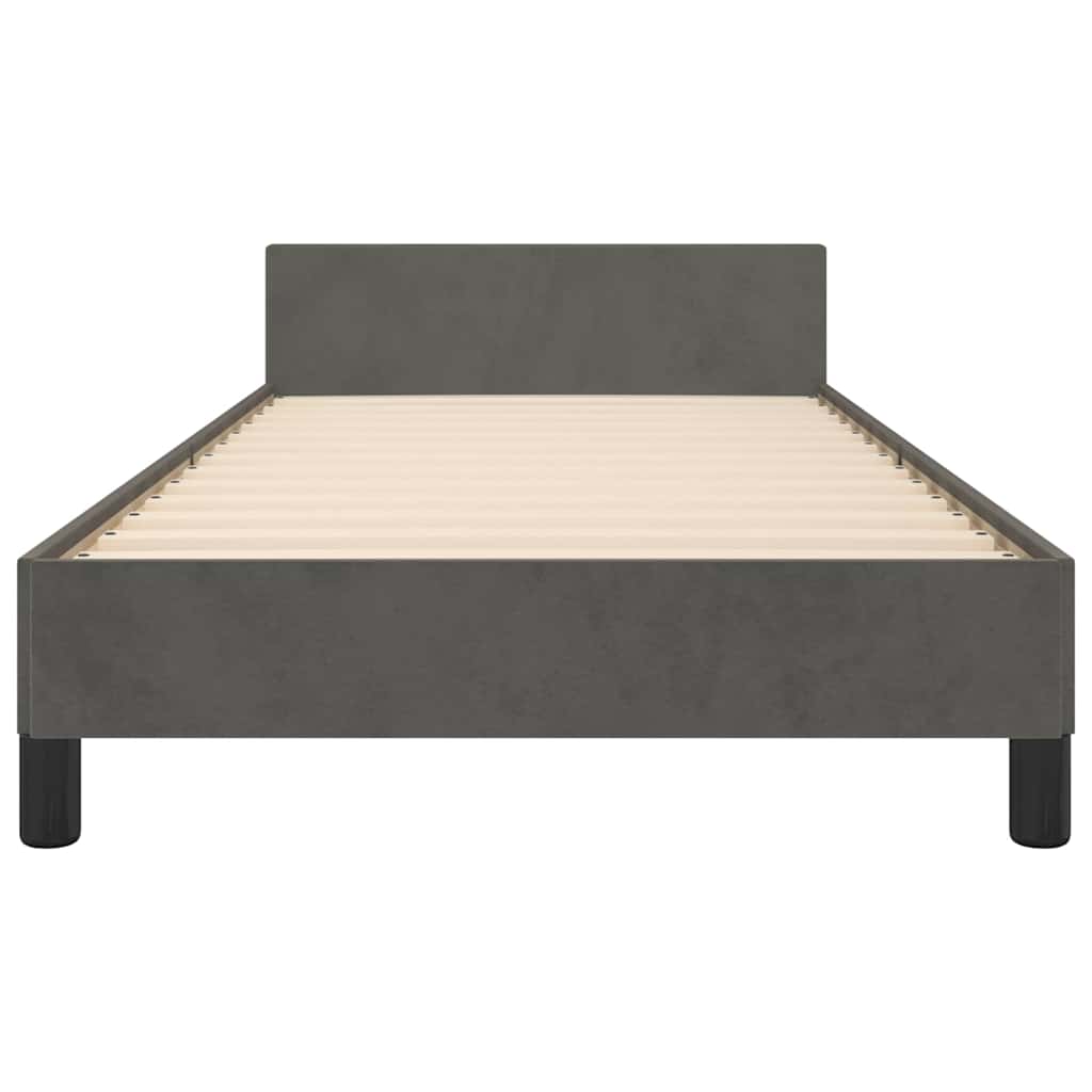 Bed Frame without Mattress Dark Grey 90x190cm Single Velvet