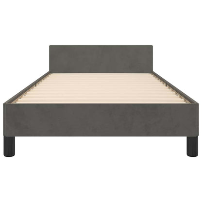 Bed Frame without Mattress Dark Grey 90x190cm Single Velvet