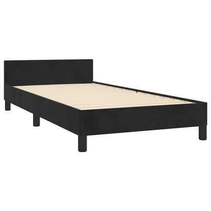 Bed Frame without Mattress Black 90x190cm Single Velvet