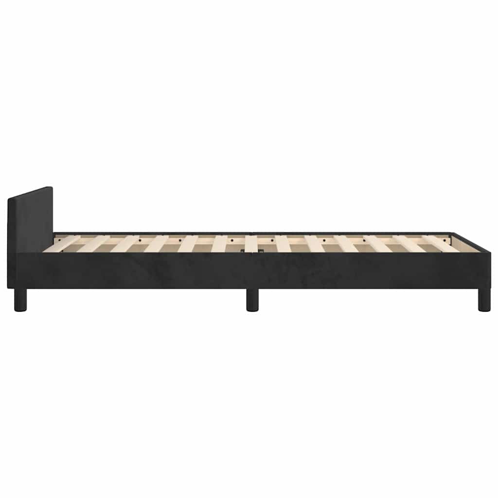Bed Frame without Mattress Black 90x190cm Single Velvet