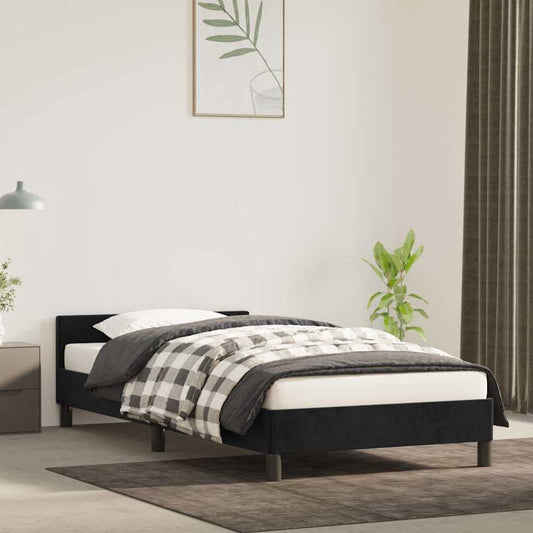 Bed Frame without Mattress Black 90x190cm Single Velvet