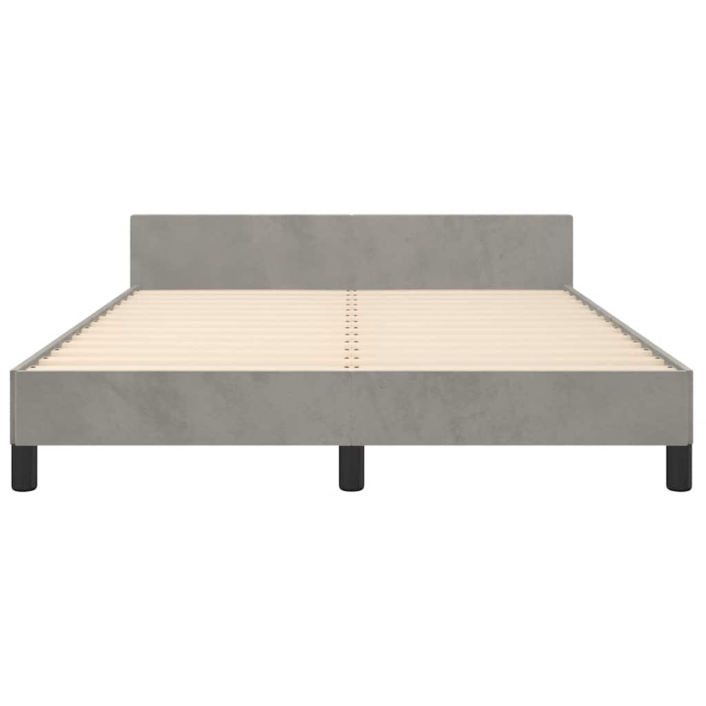 Bed Frame without Mattress Light Grey 135x190cm Double Velvet