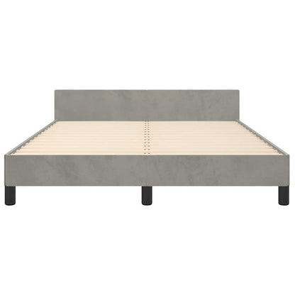 Bed Frame without Mattress Light Grey 135x190cm Double Velvet