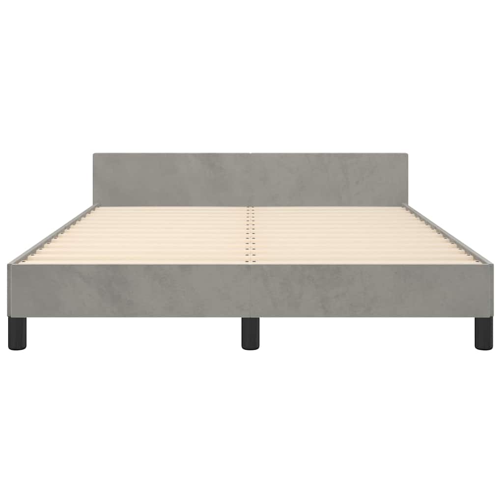 Bed Frame without Mattress Light Grey 135x190cm Double Velvet