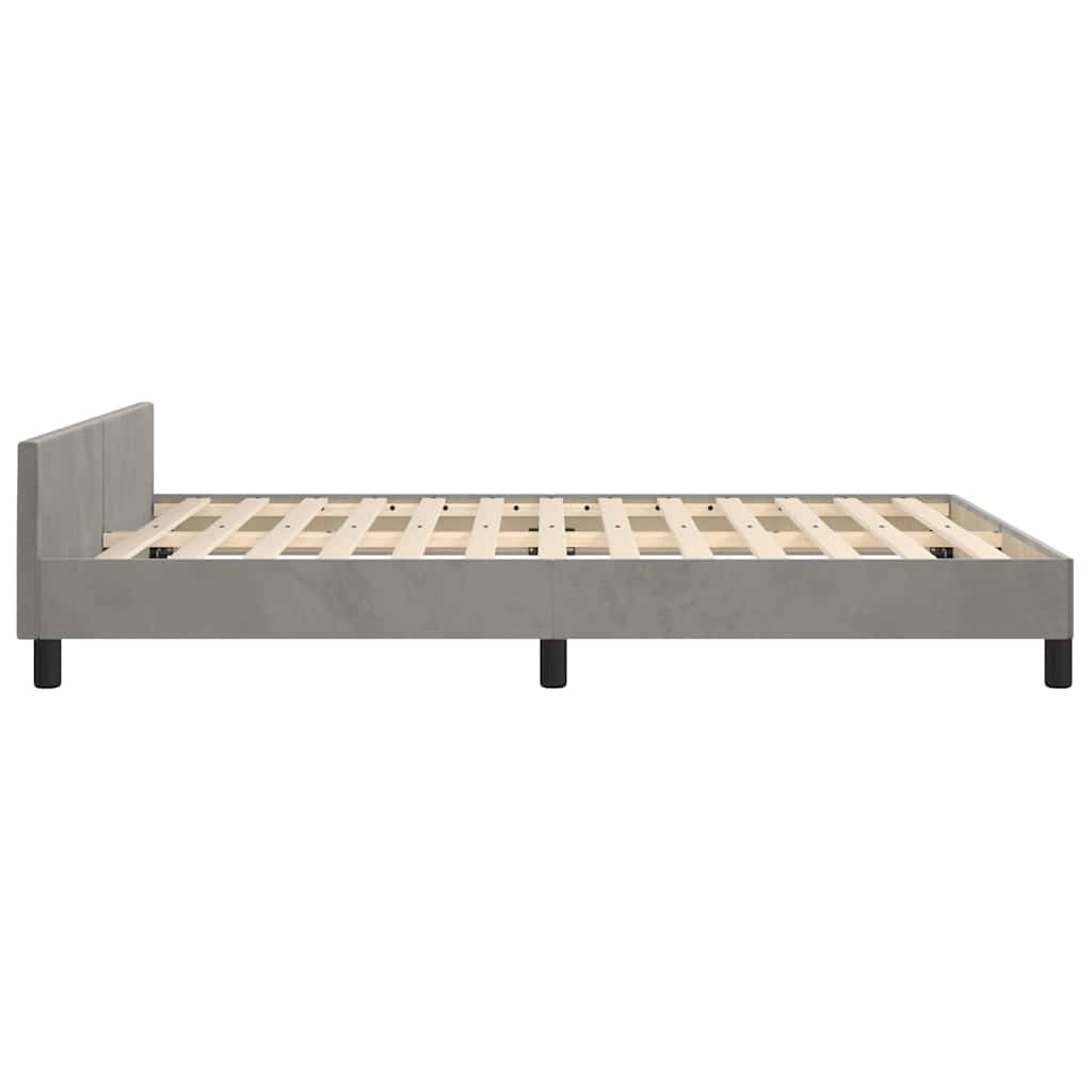 Bed Frame without Mattress Light Grey 135x190cm Double Velvet