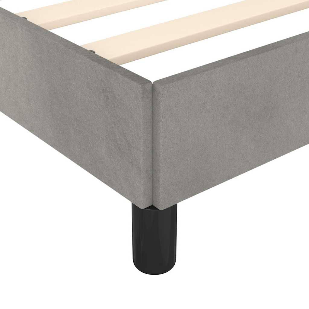 Bed Frame without Mattress Light Grey 135x190cm Double Velvet