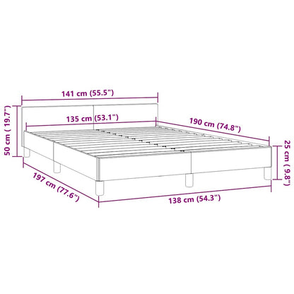 Bed Frame without Mattress Light Grey 135x190cm Double Velvet