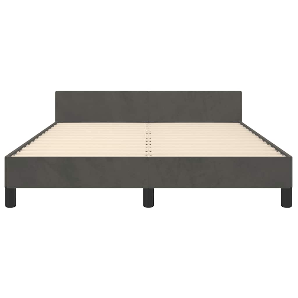 Bed Frame without Mattress Dark Grey 135x190cm Double Velvet