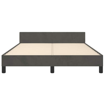 Bed Frame without Mattress Dark Grey 135x190cm Double Velvet