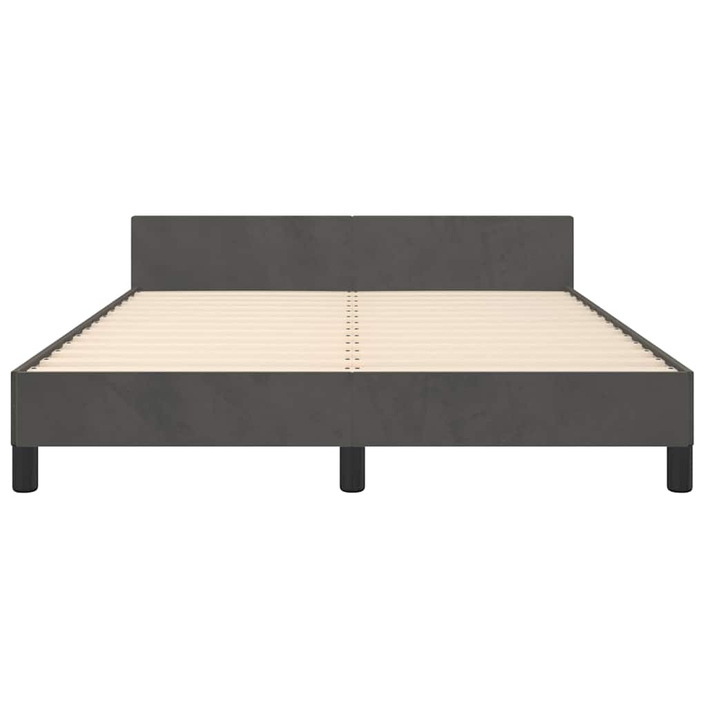 Bed Frame without Mattress Dark Grey 135x190cm Double Velvet