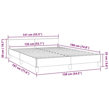 Bed Frame without Mattress Dark Grey 135x190cm Double Velvet