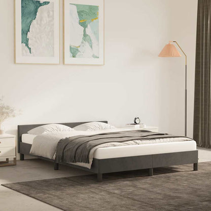 Bed Frame without Mattress Dark Grey 135x190cm Double Velvet