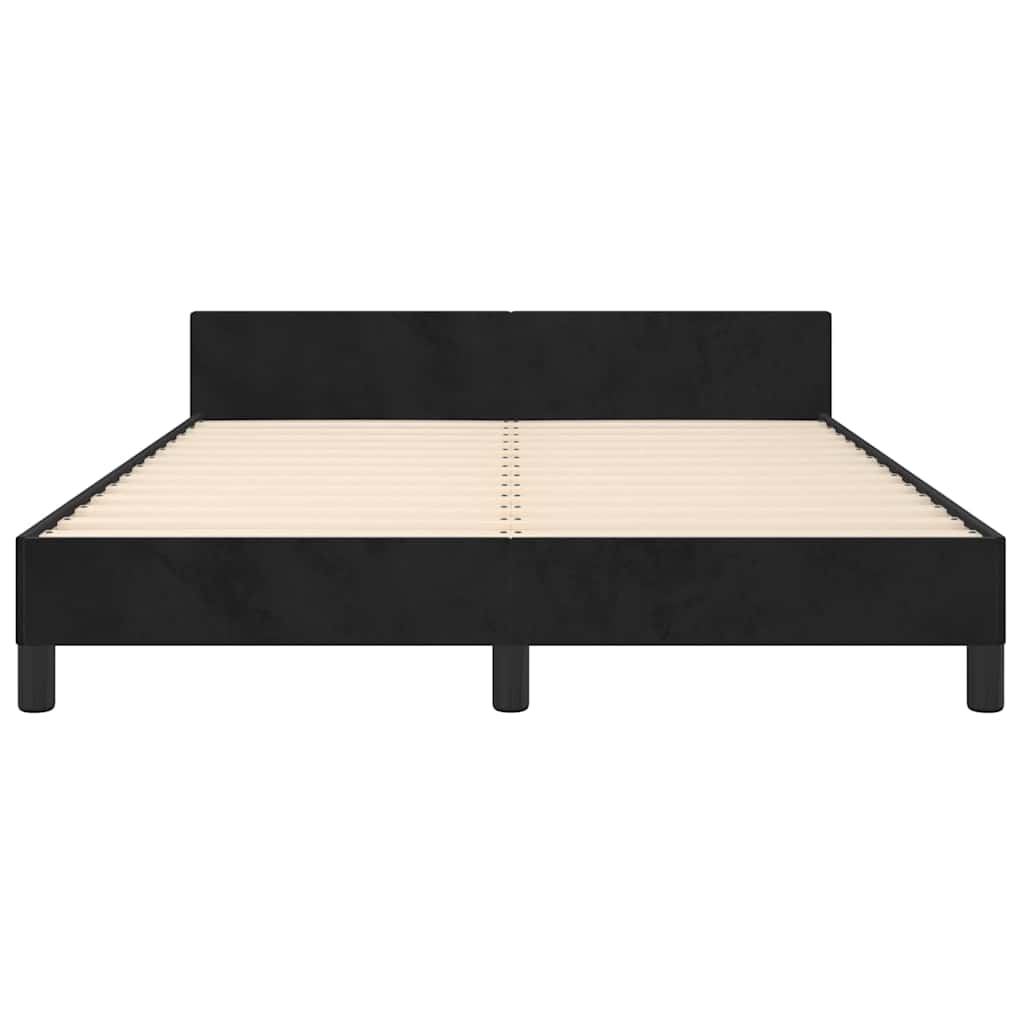 Bed Frame without Mattress Black 135x190cm Double Velvet