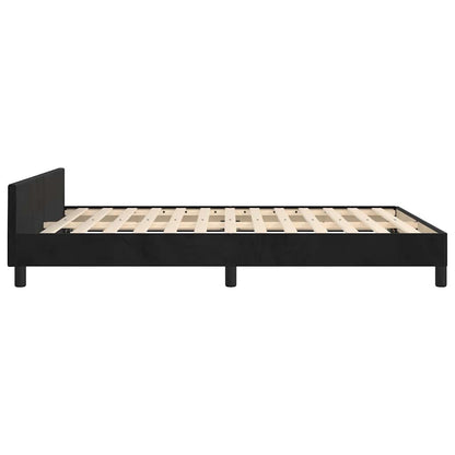 Bed Frame without Mattress Black 135x190cm Double Velvet