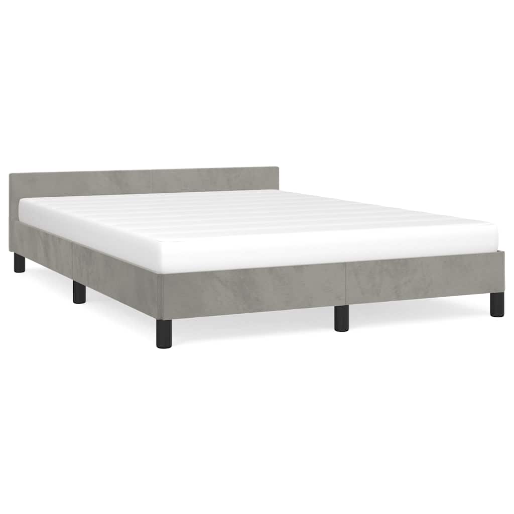 Bed Frame without Mattress Light Grey 180x200cm Super King Velvet