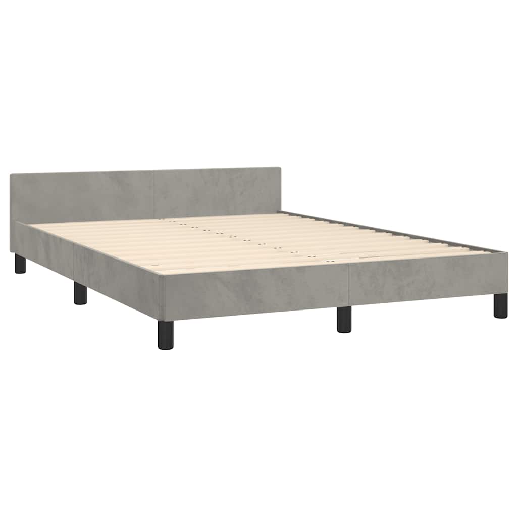 Bed Frame without Mattress Light Grey 180x200cm Super King Velvet