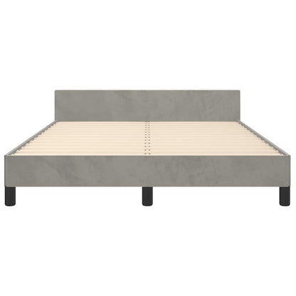 Bed Frame without Mattress Light Grey 180x200cm Super King Velvet