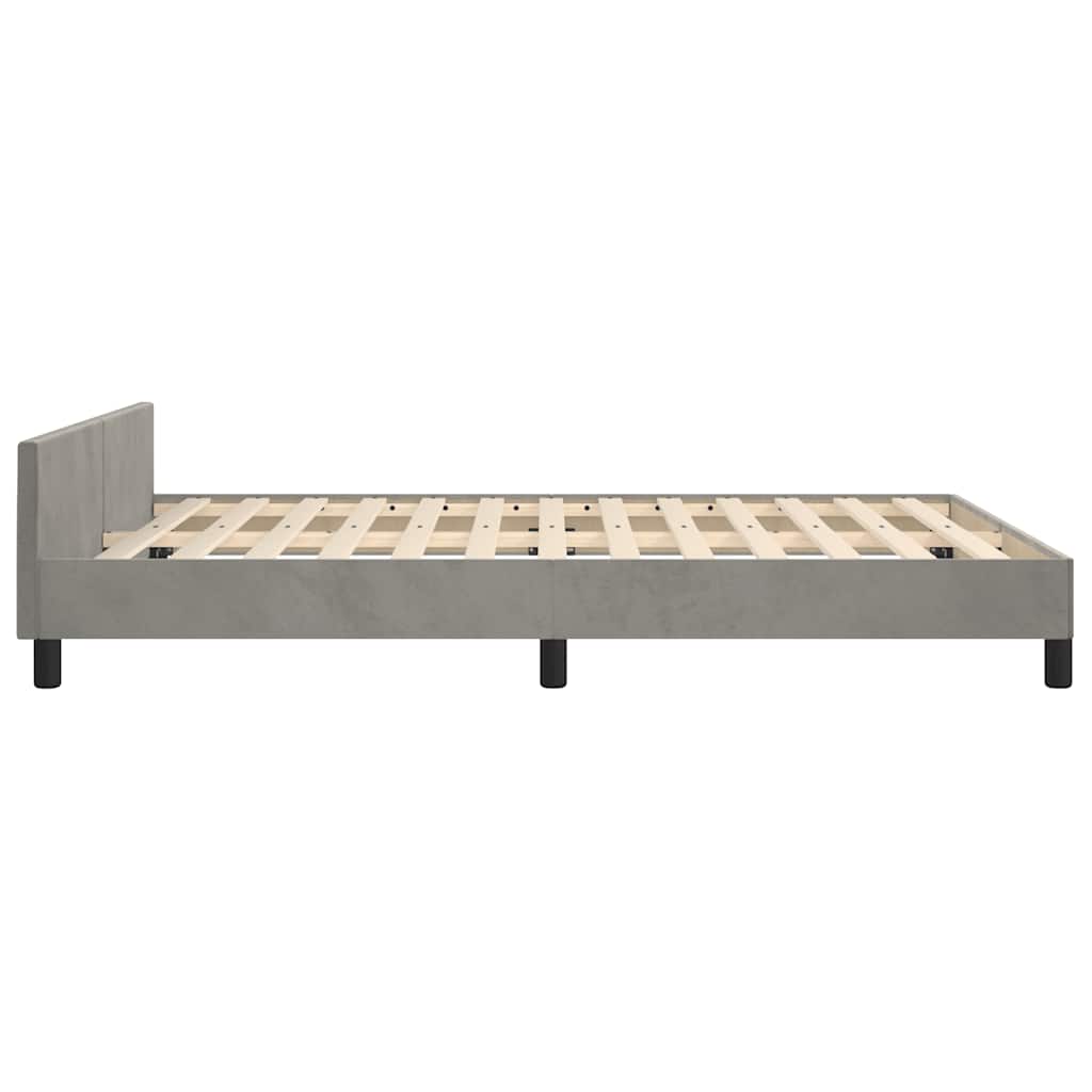 Bed Frame without Mattress Light Grey 180x200cm Super King Velvet
