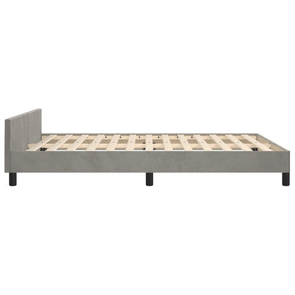 Bed Frame without Mattress Light Grey 180x200cm Super King Velvet