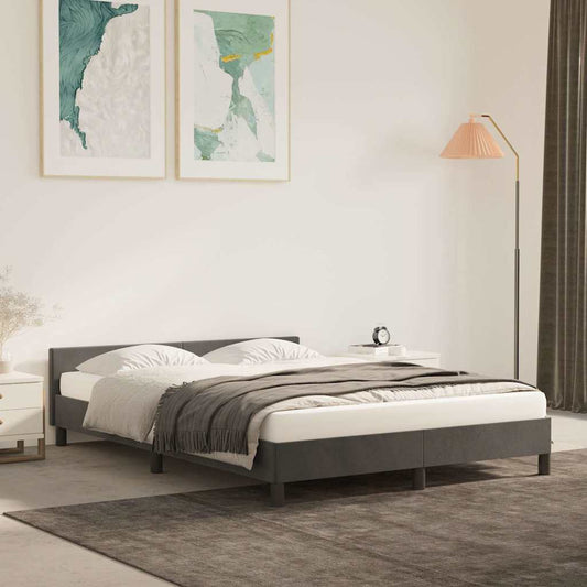 Bed Frame without Mattress Dark Grey 180x200 cm Velvet