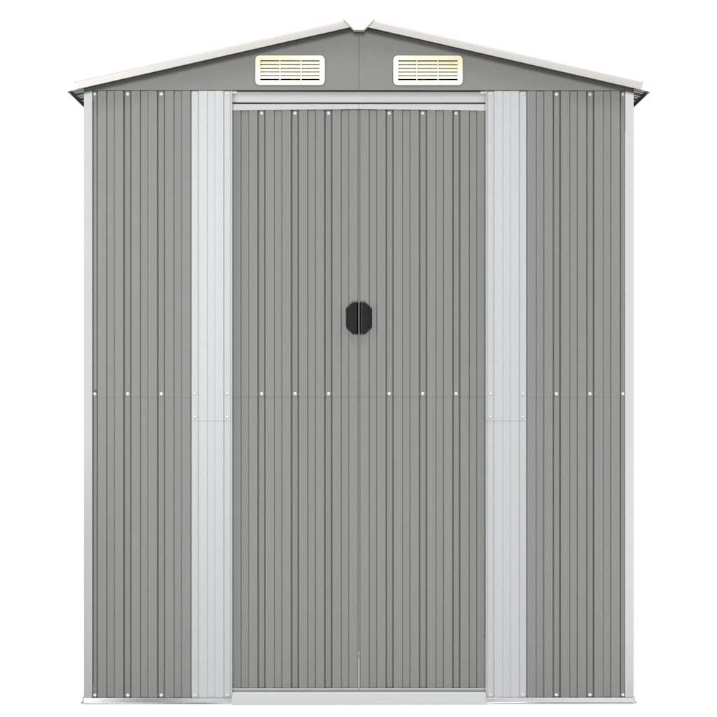 Garden Shed Light Grey 192x108x223 cm Galvanised Steel