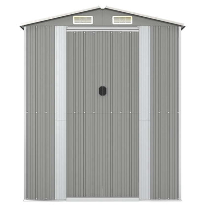 Garden Shed Light Grey 192x108x223 cm Galvanised Steel