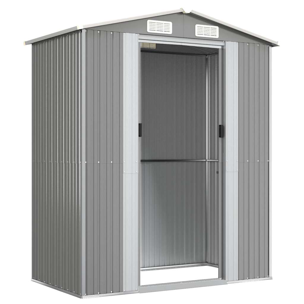 Garden Shed Light Grey 192x108x223 cm Galvanised Steel