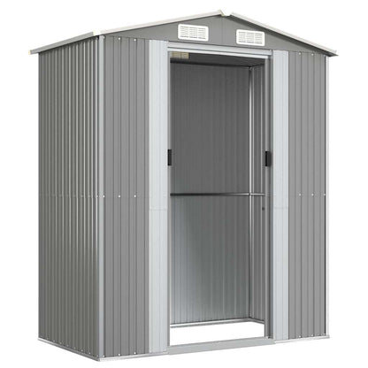 Garden Shed Light Grey 192x108x223 cm Galvanised Steel